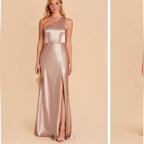 BIRDY GREY taupe Kira dress in satin - Picture 1 of 7